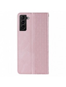 Magnet Strap Case Fodral för Samsung Galaxy S22 Ultra Pouch Plånbok + Mini Halsbandshänge Rosa
