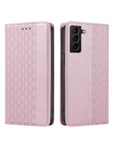 Magnet Strap Case Fodral för Samsung Galaxy S22 Ultra Pouch Plånbok + Mini Halsbandshänge Rosa