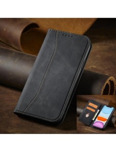Magnet Fancy Fodral för iPhone 12 Pouch Card Plånbok Kortställ Svart