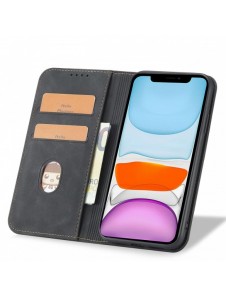 Magnet Fancy Fodral för iPhone 12 Pouch Card Plånbok Kortställ Svart
