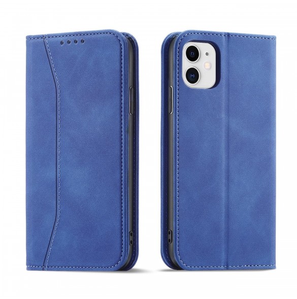 Magnet Fancy Fodral för iPhone 12 täckkort plånbok kortställ blå