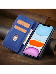 Magnet Fancy Fodral för iPhone 12 täckkort plånbok kortställ blå