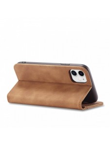 Magnet Fancy Fodral för iPhone 12 täckkort plånbok kortställ brunt