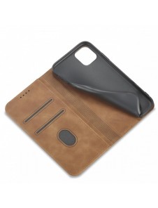 Magnet Fancy Fodral för iPhone 12 täckkort plånbok kortställ brunt