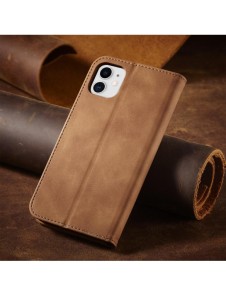 Magnet Fancy Fodral för iPhone 12 täckkort plånbok kortställ brunt