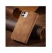 Magnet Fancy Fodral för iPhone 12 täckkort plånbok kortställ brunt