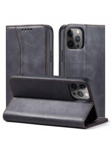Magnet Fancy Case Fodral för iPhone 12 Pro Pouch Card Plånbok Kortställ Svart
