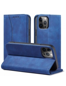 Magnet Fancy Case Fodral för iPhone 12 Pro Cover Card Plånbok Kortställ Blå