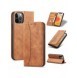 Magnet Fancy Case Fodral för iPhone 12 Pro Pouch Card Plånbok Kortställ Brun