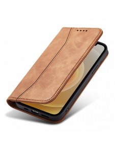 Magnet Fancy Case Fodral för iPhone 12 Pro Pouch Card Plånbok Kortställ Brun