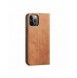 Magnet Fancy Case Fodral för iPhone 12 Pro Pouch Card Plånbok Kortställ Brun