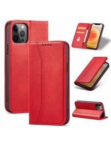 Magnet Fancy Case Fodral för iPhone 12 Pro Pouch Plånbok Korthållare Röd