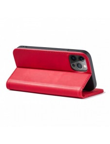 Magnet Fancy Case Fodral för iPhone 12 Pro Pouch Plånbok Korthållare Röd