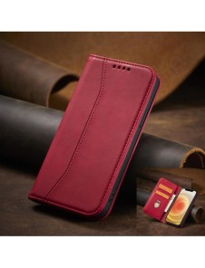Magnet Fancy Case Fodral för iPhone 12 Pro Pouch Plånbok Korthållare Röd