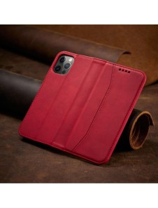 Magnet Fancy Case Fodral för iPhone 12 Pro Pouch Plånbok Korthållare Röd