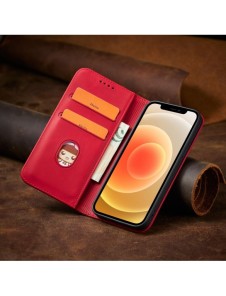 Magnet Fancy Case Fodral för iPhone 12 Pro Pouch Plånbok Korthållare Röd