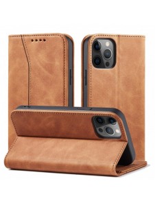 Magnet Fancy Case Fodral för iPhone 12 Pro Max Pouch Plånbok Korthållare Brun
