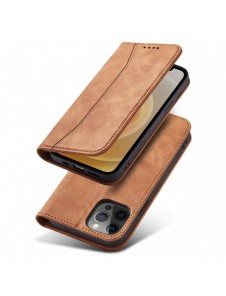Magnet Fancy Case Fodral för iPhone 12 Pro Max Pouch Plånbok Korthållare Brun