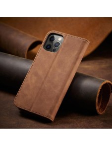 Magnet Fancy Case Fodral för iPhone 12 Pro Max Pouch Plånbok Korthållare Brun