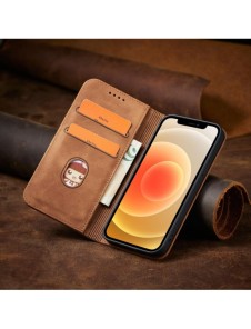 Magnet Fancy Case Fodral för iPhone 12 Pro Max Pouch Plånbok Korthållare Brun