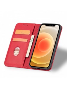 Magnet Fancy Case Fodral för iPhone 12 Pro Max Pouch Plånbok Korthållare Röd