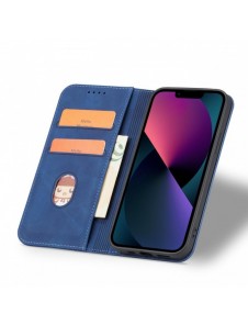 Magnet Fancy Fodral för iPhone 13 täckkort plånbok kortställ blå