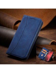 Magnet Fancy Case Fodral för iPhone 13 Pro Pouch Card Plånbok Kortställ Blå