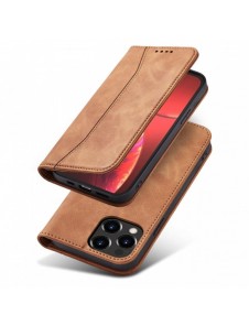 Magnet Fancy Case Fodral för iPhone 13 Pro Cover Card Plånbok Kortställ Brun