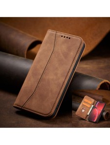 Magnet Fancy Case Fodral för iPhone 13 Pro Cover Card Plånbok Kortställ Brun