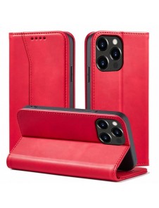 Magnet Fancy Case Fodral för iPhone 13 Pro Cover Card Plånbok Kortställ Röd