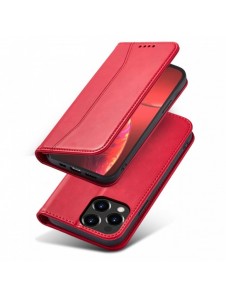 Magnet Fancy Case Fodral för iPhone 13 Pro Cover Card Plånbok Kortställ Röd