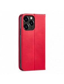 Magnet Fancy Case Fodral för iPhone 13 Pro Cover Card Plånbok Kortställ Röd