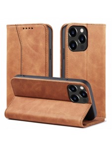 Magnet Fancy Case Fodral för iPhone 13 Pro Max Pouch Card Plånbok Korthållare Brun