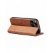 Magnet Fancy Case Fodral för iPhone 13 Pro Max Pouch Card Plånbok Korthållare Brun