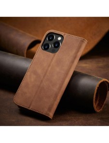 Magnet Fancy Case Fodral för iPhone 13 Pro Max Pouch Card Plånbok Korthållare Brun