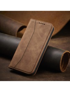 Magnet Fancy Case Fodral för iPhone 13 Pro Max Pouch Card Plånbok Korthållare Brun