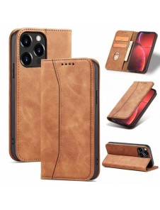 Magnet Fancy Case Fodral för iPhone 13 Pro Max Pouch Card Plånbok Korthållare Brun