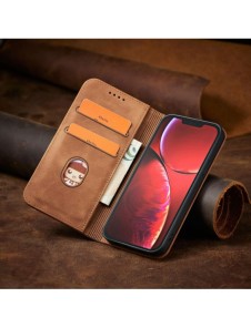 Magnet Fancy Case Fodral för iPhone 13 Pro Max Pouch Card Plånbok Korthållare Brun