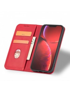 Magnet Fancy Case Fodral för iPhone 13 Pro Max Pouch Plånbok Korthållare Röd