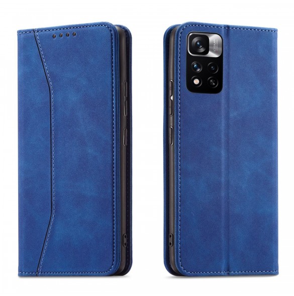 Magnet Fancy Case Fodral för Xiaomi Redmi Note 11 Pouch Card Plånbok Korthållare Blå