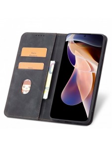 Magnet Fancy Case Fodral för Xiaomi Redmi Note 11 Pro Pouch Card Plånbok Korthållare Svart