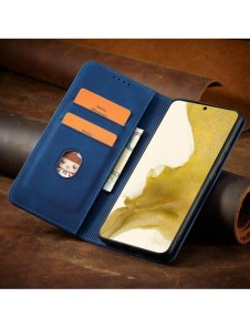 Magnet Fancy Case Fodral för Samsung Galaxy S22 Pouch Plånbok Korthållare Blå