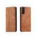 Magnet Fancy Case Fodral för Samsung Galaxy S22 + (S22 Plus) Plånbok Korthållare Brun