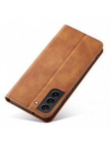Magnet Fancy Case Fodral för Samsung Galaxy S22 + (S22 Plus) Plånbok Korthållare Brun
