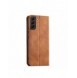 Magnet Fancy Case Fodral för Samsung Galaxy S22 + (S22 Plus) Plånbok Korthållare Brun
