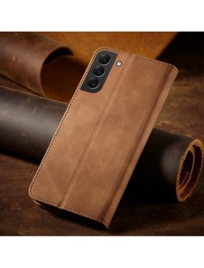 Magnet Fancy Case Fodral för Samsung Galaxy S22 + (S22 Plus) Plånbok Korthållare Brun
