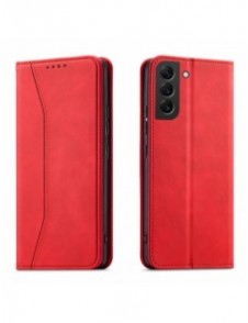 Magnet Fancy Case Fodral för Samsung Galaxy S22 + (S22 Plus) Plånbok Korthållare Röd
