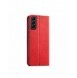 Magnet Fancy Case Fodral för Samsung Galaxy S22 + (S22 Plus) Plånbok Korthållare Röd