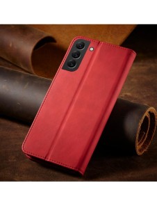 Magnet Fancy Case Fodral för Samsung Galaxy S22 + (S22 Plus) Plånbok Korthållare Röd