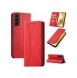 Magnet Fancy Case Fodral för Samsung Galaxy S22 + (S22 Plus) Plånbok Korthållare Röd